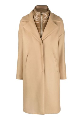 Herno padded-collar single-breasted coat - Nude