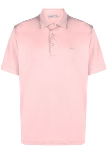 Herno logo-embroidered cotton polo shirt - Rosa