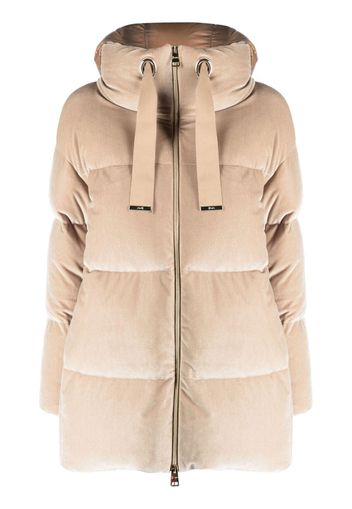 Herno quilted hooded velour jacket - Nude