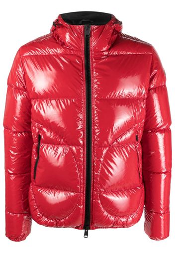 Herno logo-patch padded hooded jacket - Rot