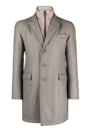 Herno hybrid high-neck single-breasted coat - Grau