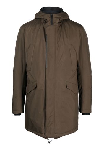 Herno hooded concealed-zip fastening jacket - Grün