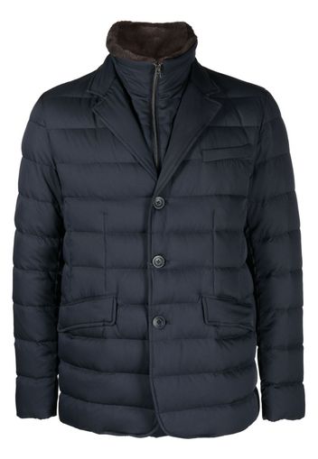 Herno high-neck layered padded jacket - Blau