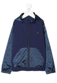 Herno Kids Kapuzenjacke mit Logo-Print - Blau