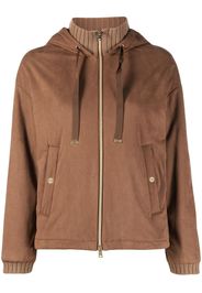 Herno layered drawstring hood jacket - Nude