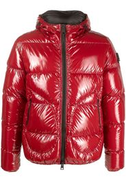 Herno logo-patch padded puffer jacket - Rot