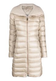 Herno knitted-collar padded coat - Nude