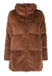 Herno faux-fur padded hooded coat - Braun