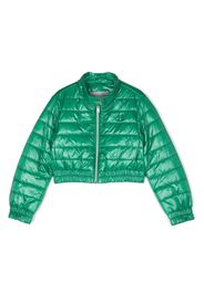 Herno Kids metallic cropped padded jacket - Grün
