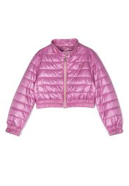 Herno Kids metallic cropped padded jacket - Violett