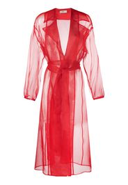 Herno belted silk coat - Rot