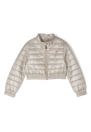 Herno Kids metallic cropped padded jacket - Nude