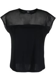 Herno tulle-panel T-shirt - Schwarz