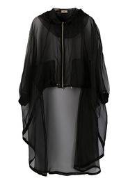Herno chiffon hooded cape - Schwarz
