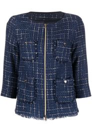 Herno zip-up tweed jacket - Blau