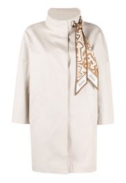 Herno scarf-embellished parka coat - Nude
