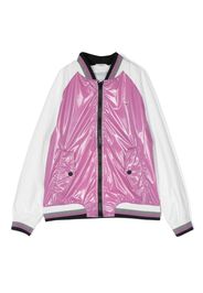 Herno Kids logo-print panelled bomber jacket - Violett