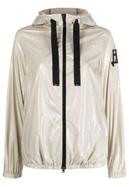 Herno logo-patch hooded jacket - Nude