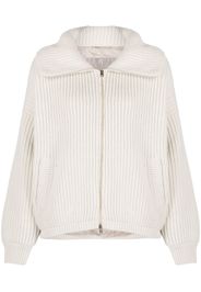 Herno chunky-knit zip-up cashmere cardigan - Nude