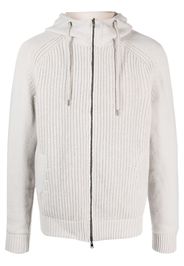 Herno zip-fastening wool hooded jacket - Grau