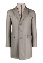 Herno hybrid high-neck single-breasted coat - Grau
