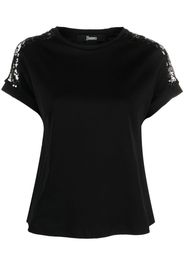 Herno T-Shirt mit Spitze - Schwarz