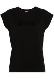 Herno logo-embellished cap-sleeve T-shirt - Schwarz