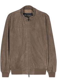 Herno panelled leather jacket - Braun