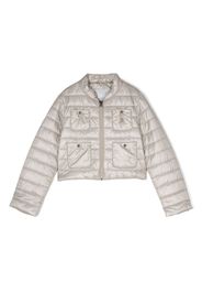 Herno Kids Gefütterte Jacke mit Logo-Schild - Grau