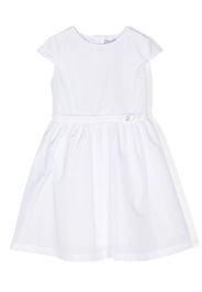 Herno Kids Kleid mit Logo-Schild - Weiß