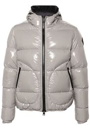 Herno Gesteppte Kapuzenjacke aus Lackleder - Grau