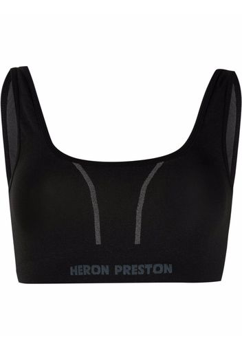 Heron Preston logo-intarsia crop top - Schwarz