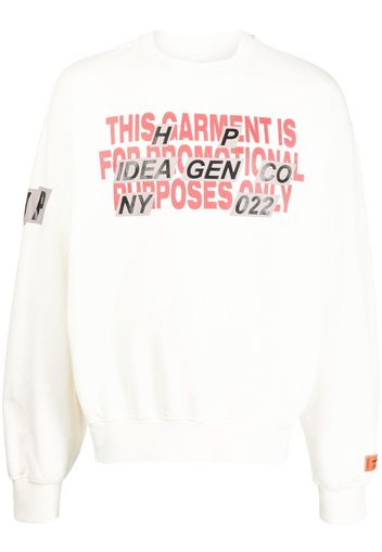 Heron Preston slogan-print long-sleeved sweater - Weiß