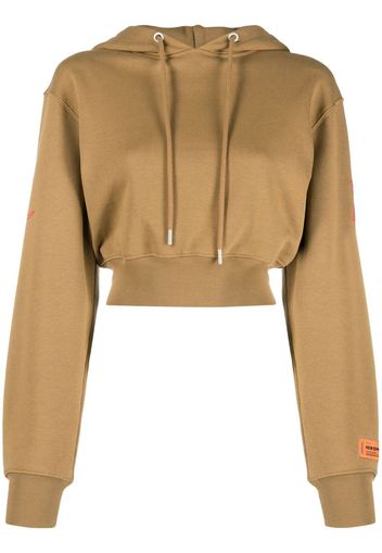 Heron Preston Cropped-Hoodie mit Slogan - Braun