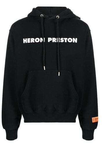 Heron Preston logo-print organic cotton hoodie - Schwarz