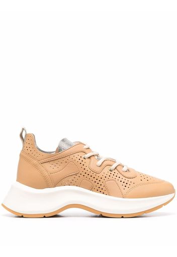 Hogan perforated-detail sneakers - Nude