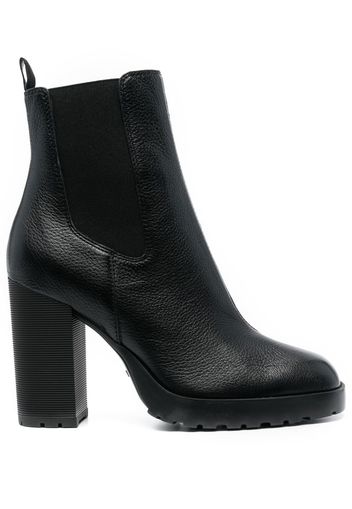 Hogan elasticated-panel ankle leather boots - Schwarz