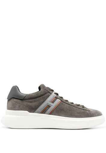 Hogan logo-patch low-top suede sneakers - Grün