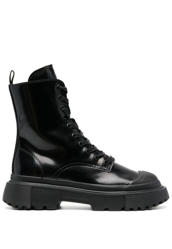 Hogan lace-up combat boots - Schwarz