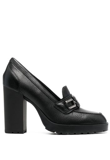 Hogan heeled calf-leather loafers - Schwarz