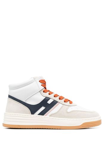 Hogan High-Top-Sneakers mit Logo-Patch - Nude