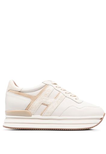 Hogan Flatform-Sneakers mit Logo - Nude