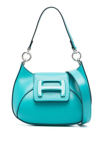 Hogan leather logo-lettering shoulder bag - Blau