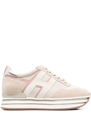 Hogan lace-up suede sneakers - Nude