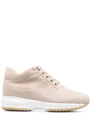 Hogan suede lace-up sneakers - Nude