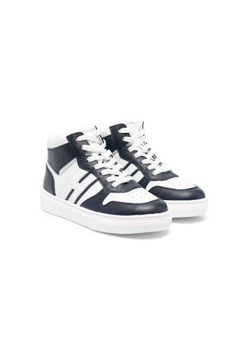 Hogan Kids colour-block panel high-top sneakers - Blau