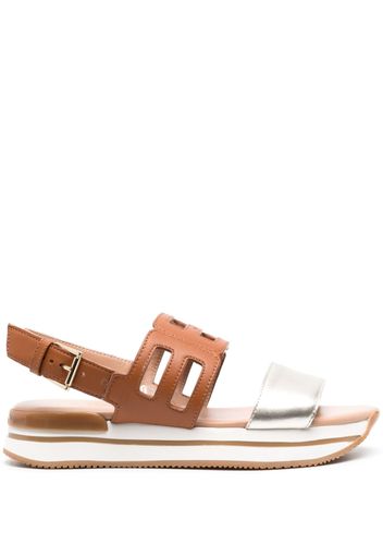 Hogan strap-design leather sandals - Braun