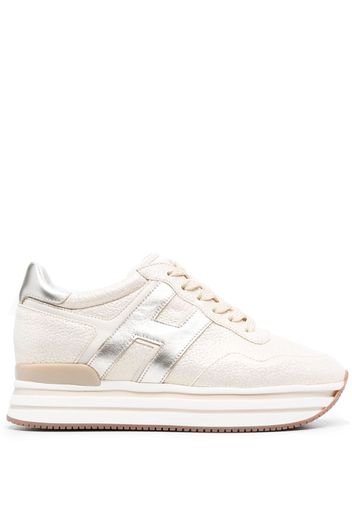 Hogan chunky-sole leather sneakers - Nude