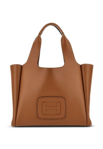 Hogan medium H-bag leather tote bag - Braun