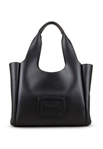 Hogan medium H-bag leather tote bag - Schwarz